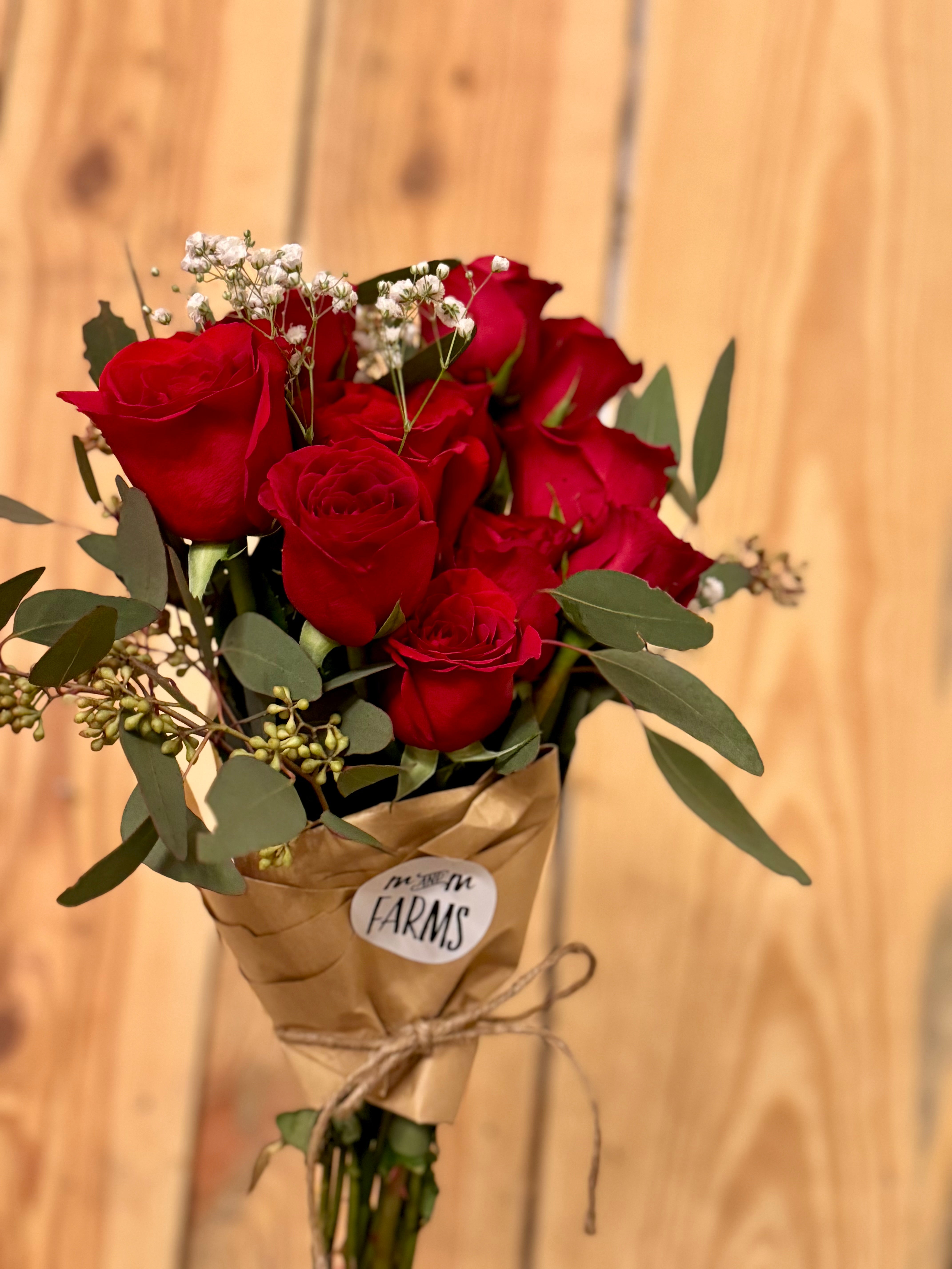 Dozen Roses - Hand Tied Bouquet – mmfarms
