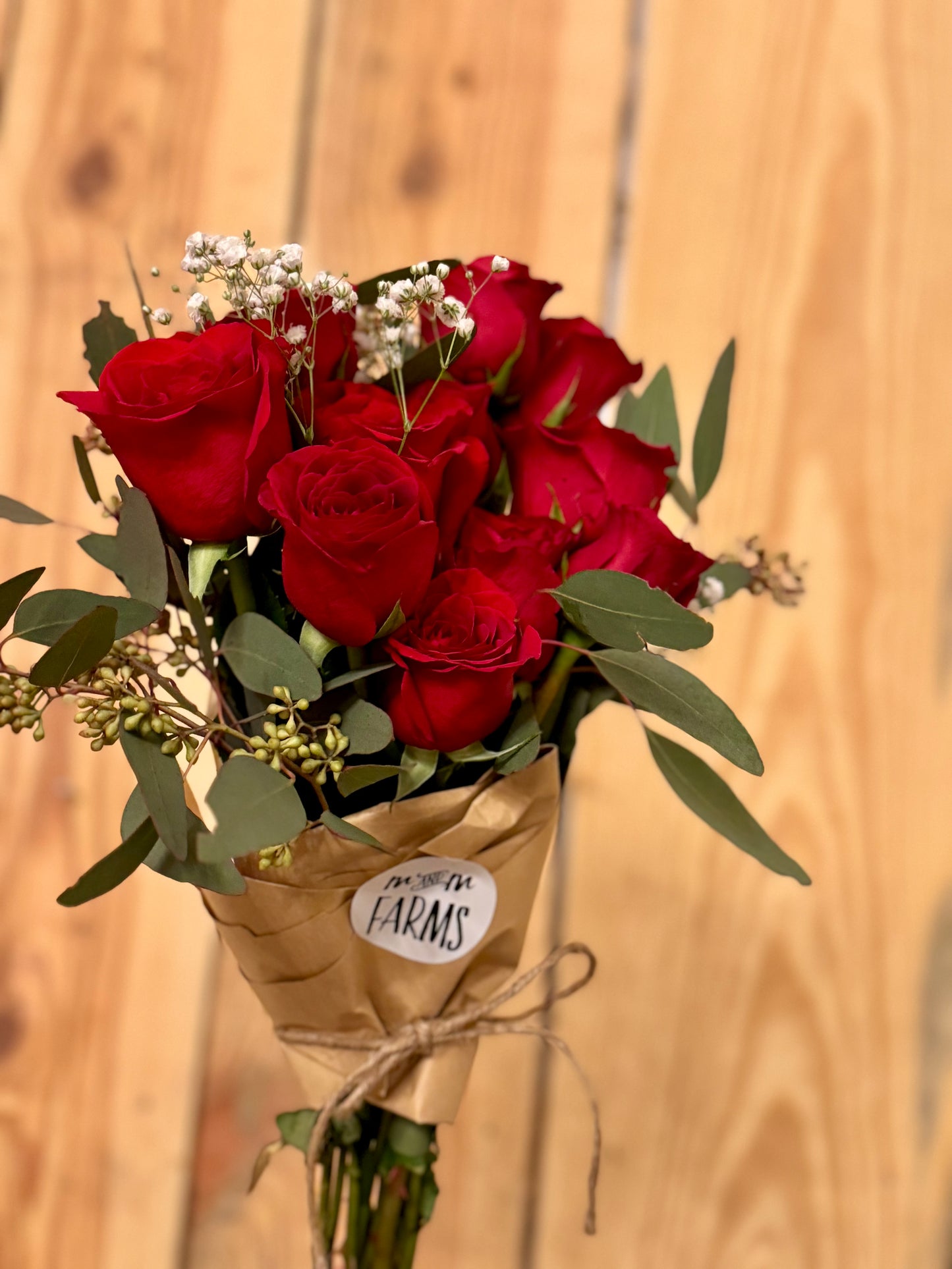 Dozen Roses - Hand Tied Bouquet