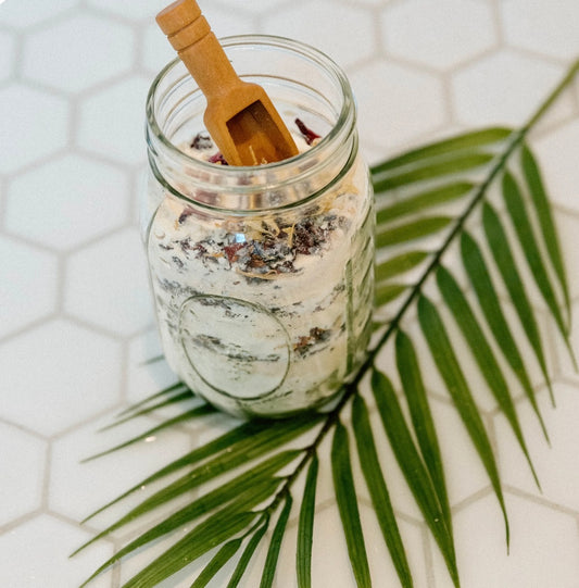 Floral, Honey + Goats Milk Bath Mason Jar